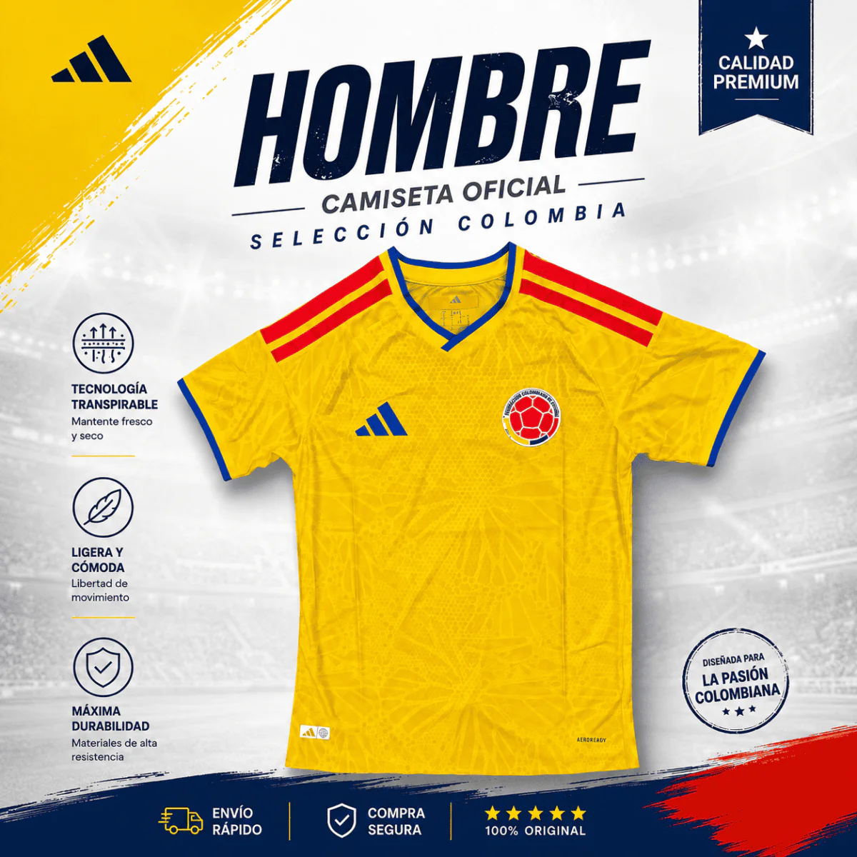Camiseta Selección Colombia Encauchetada