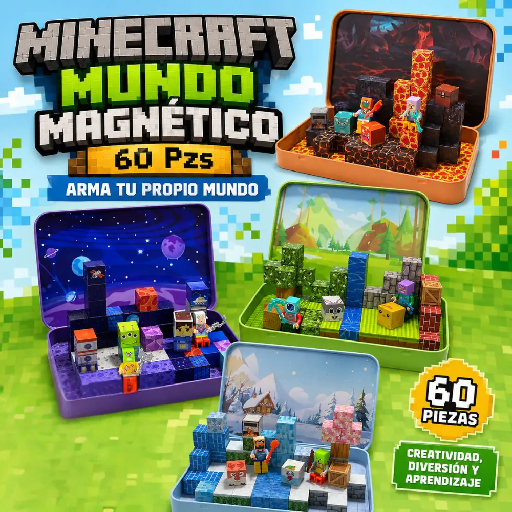 Juegos Cubos Minecraft Metálico X60 Piezas